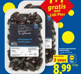 Lidl Zeeuwse supermosselen bodemcultuur aanbieding