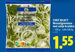 Lidl Chef select Mosselgroenten met zakje kruiden aanbieding