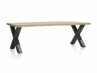 Deba Meubelen Tafel MATELOX met X-poten - Railway brown Hout aanbieding