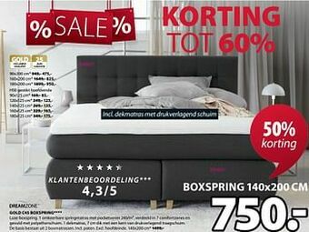 Jysk Gold c45 boxspring aanbieding