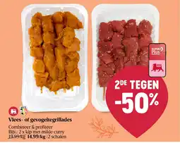 Delhaize Vlees of gevogeltegrillades aanbieding