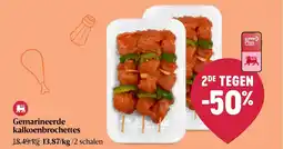 Delhaize Gemarineerde kalkoenbrochettes aanbieding