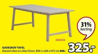Jysk Gadeskov tafel aanbieding