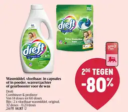 Delhaize Wasmiddel, vloeibaar, in capsules of in poeder, wasverzachter of geurbooster voor de was aanbieding