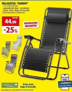 Hubo Relaxzetel "sunday" aanbieding