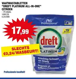 Hubo Vaatwastabletten "dreft platinum all-in-one" citroen aanbieding