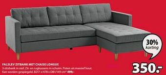 Jysk Falslev zitbank met chaise longue aanbieding
