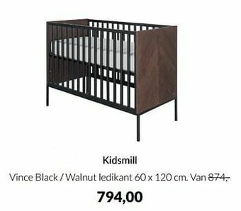 Kidsmill vince black - walnut ledikant