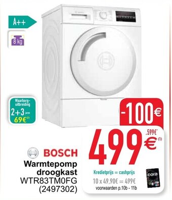 Cora Warmtepomp droogkast aanbieding
