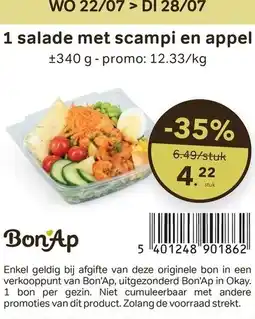 Bon Ap 1 salade met scampi en appel aanbieding
