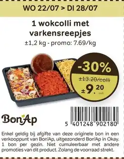Bon Ap 1 wokcolli met varkensreepjes aanbieding