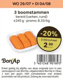 Bon Ap 3 boomstammen aanbieding