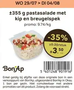 Bon Ap Pastasalade met kip en breugelspek aanbieding