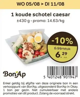 Bon Ap Koude schotel caesar aanbieding
