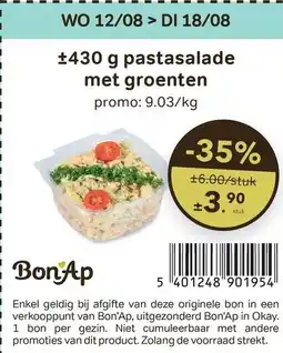 Bon Ap Pastasalade met groenten aanbieding