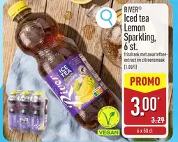 ALDI River® iced tea lemon sparkling, 6'st. aanbieding