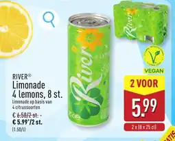 ALDI River® limonade 4 lemons, 8 st. aanbieding
