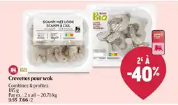 AD Delhaize Crevettes pour wok aanbieding