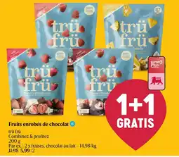 AD Delhaize Fruits enrobés de chocolat aanbieding