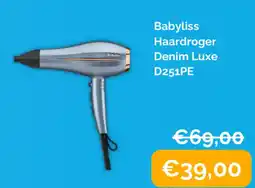 Krëfel Babyliss haardroger denim luxe d251pe aanbieding
