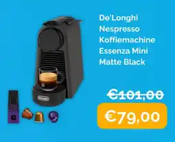 Krëfel De'longhi nespresso koffiemachine essenza mini matte black aanbieding
