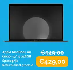 Krëfel Apple macbook air (2020) 13" i3 256gb spacegrijs- refurbished grade a+ aanbieding