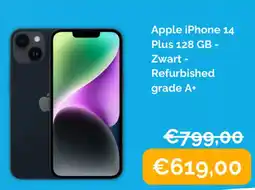 Krëfel Apple iphone 14 plus 128 gb - zwart - refurbished grade a+ aanbieding