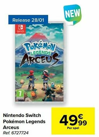Carrefour Nintendo switch pokémon legends arceus aanbieding