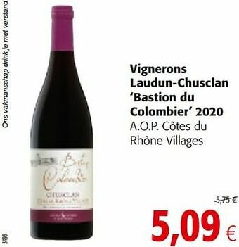 Colruyt Vignerons laudun-chusclan bastion du colombier 2020 a.o.p. côtes du rhône villages aanbieding