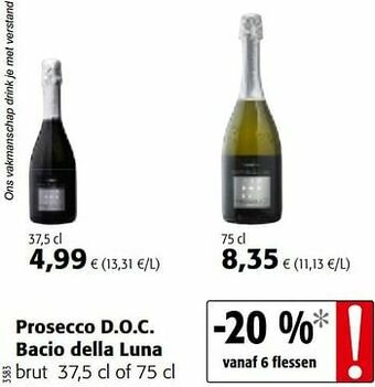 Colruyt Prosecco d.o.c. bacio della luna brut aanbieding