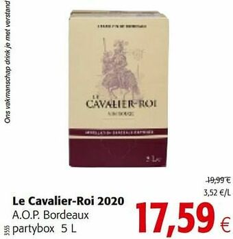 Colruyt Le cavalier-roi 2020 a.o.p. bordeaux aanbieding