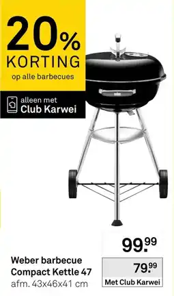 Karwei Weber barbecue Compact Kettle 47 aanbieding