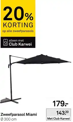 Karwei Zweefparasol Miami aanbieding
