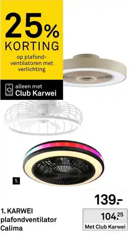 Karwei Karwei plafondventilator Calima aanbieding