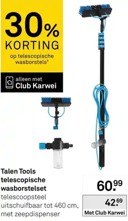 Karwei Talen Tools telescopische wasborstelset aanbieding