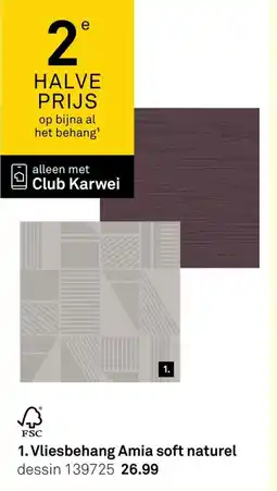 Karwei Vliesbehang Amia soft naturel aanbieding