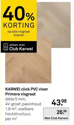 Karwei KARWEI click PVC vloer Primera visgraat aanbieding