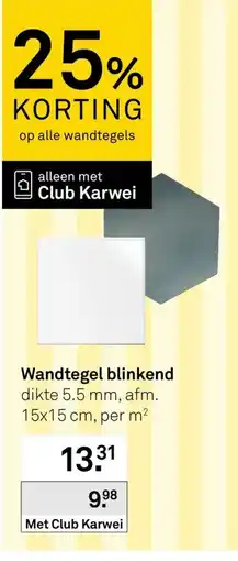 Karwei Wandtegel blinkend aanbieding
