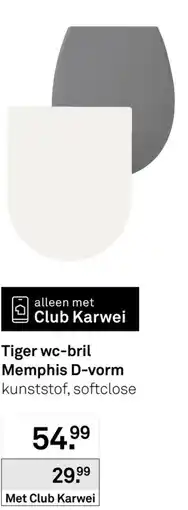 Karwei Tiger wc-bril Memphis D-vorm aanbieding