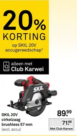 Karwei SKIL 20V cirkelzaag aanbieding