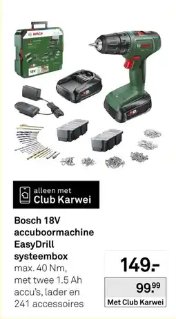 Karwei Bosch 18V accuboormachine EasyDrill systeembox aanbieding