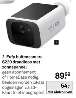 Karwei Eufy buitencamera S220 draadloos met zonnepaneel aanbieding