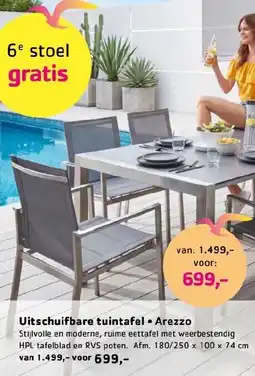 Sijben Uitschuifbare tuintafel Arezzo aanbieding
