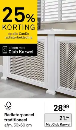 Karwei Radiatorpaneel traditioneel aanbieding
