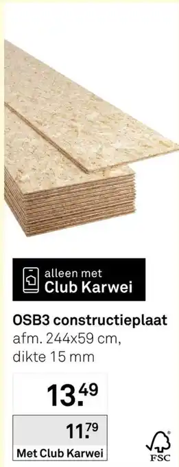 Karwei OSB3 constructieplaat aanbieding