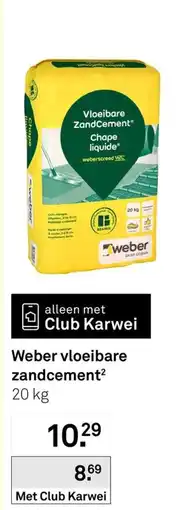 Karwei Weber vloeibare zandcement aanbieding
