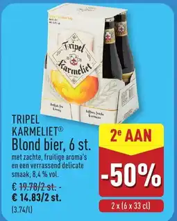 ALDI Tripel karmelietⓡ Blond bier, 6 st. aanbieding