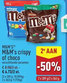ALDI M&m's® M&M's crispy of choco aanbieding