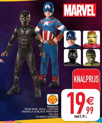 Cora Kostuum IRON MAN, HULK, CAPTAIN AMERICA of BLACK PANTHER aanbieding