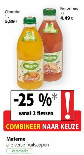 Colruyt Materne alle verse fruitsappen aanbieding